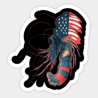 Patriotic Prawn Sticker